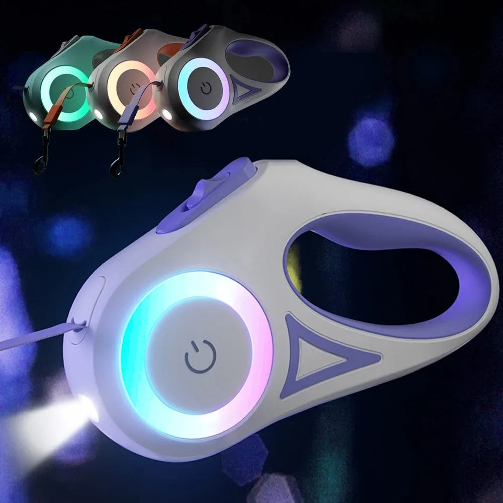 Retractable Dog Leash With LED Light